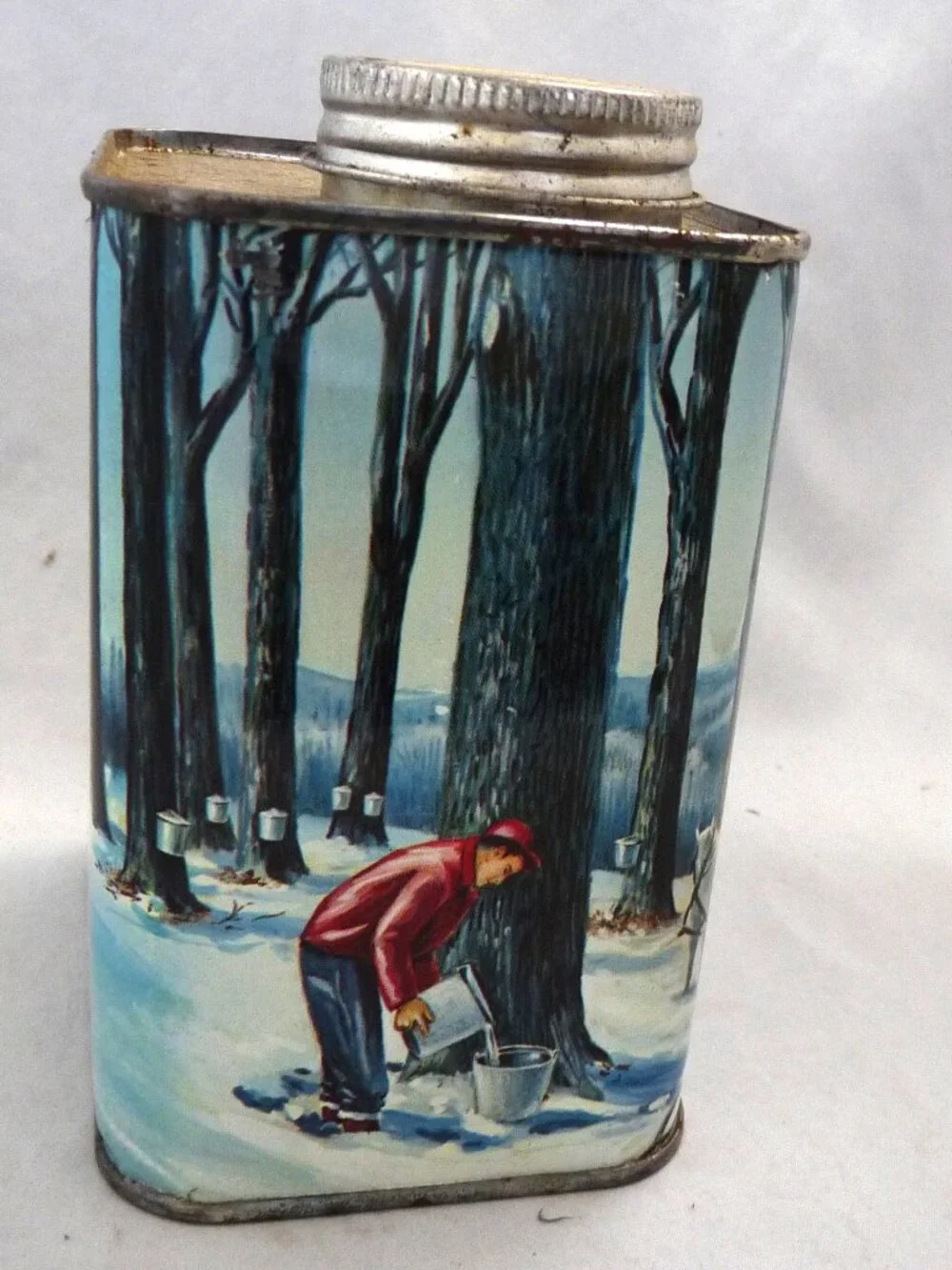 Vintage Nermont Maple Syrup tin advertising 1 qt horse sled empty